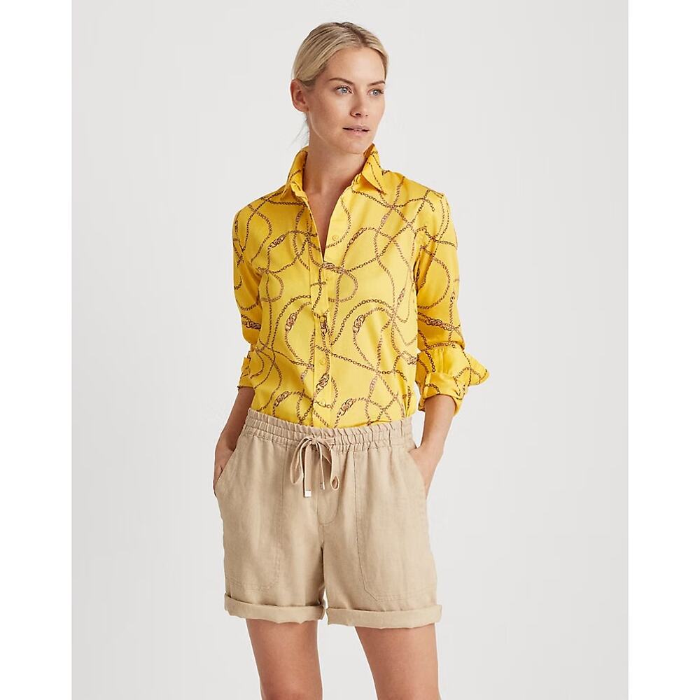 Lauren Ralph Lauren Jamelko Chain Print 100% Cotton Dandelion Field Yellow XXL